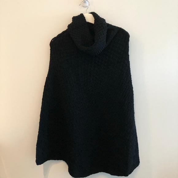 ASOS Stick & Pieces Chunky Knit High Neck Poncho - Picture 1 of 4